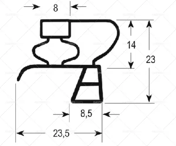 Studená profilové těsnění 9783 B 635 mm L 1530 mm Steckmaß dveře Refrigeration Must-Have