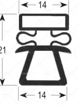 Ověřený Chladicí těsnicí profil 9162 š 380 mm v 225 mm vnější velikost zásuvky pro chladicí pult