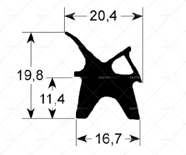 Tovární Cena profil těsnění trouby 2410 Š 735 mm D 1430 mm vnější rozměr Kusů 1