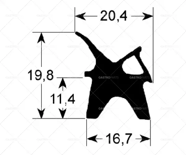 profil těsnění dveří 2410 délka 1195 mm šířka 710 mm Autentický