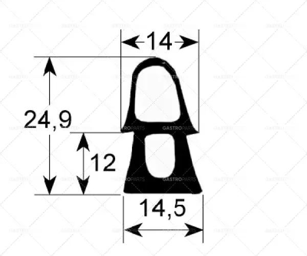 Poslední Šance dveřní těsnění 2445 délka 1350 mm šířka 650 mm vnější rozměr