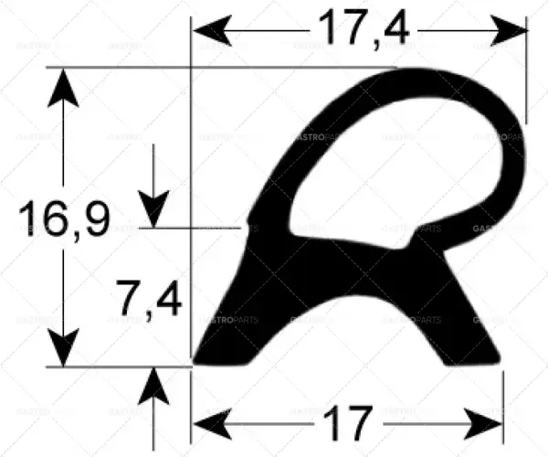 profil těsnění dveří 2450 š 640 mm v 720 mm vnější rozměr Kusů 1 vhodné pro ELECTROLUX Novinka