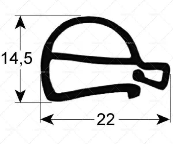 Cenový Hit profil těsnění dveří 2260 délka 715 mm šířka 645 mm