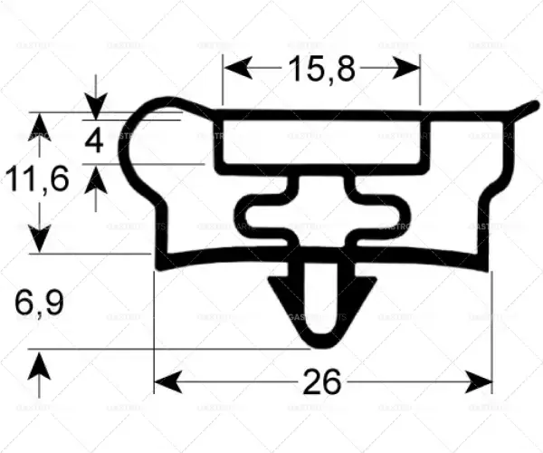 chladicí těsnění profil 9951 Š 464mm D 1530mm vnější velikost dveří 550L chladicího boxu Zlevněný