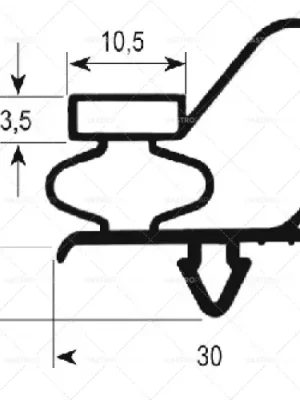Značkový Těsnění pro chladicí zařízení profil 9743 délka 1520 mm šířka 580 mm rozměr klínem