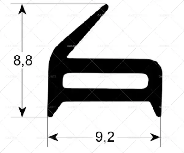 Výhodná Nabídka Trouba těsnící profil 2915 B 325 mm L 1010 mm Rozměr Unit 1 dlouhá strana otevřená 3/1 s upevňovacími háky