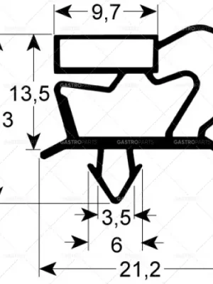 Top Prodej chladicí těsnění profil 9048 š 212mm d 417mm zásuvka velikost zástrčky