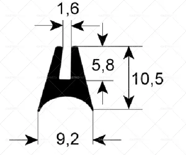 profil těsnění trouby 1580 L 2900mm Množství 1 montážní pozice vnitřní Speciální Cena