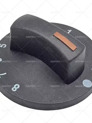 Omezená Nabídka Knebel termostat 1-8 s pilotní světlo o 71 mm nápravy o 6x4,6mm ploché dno černá