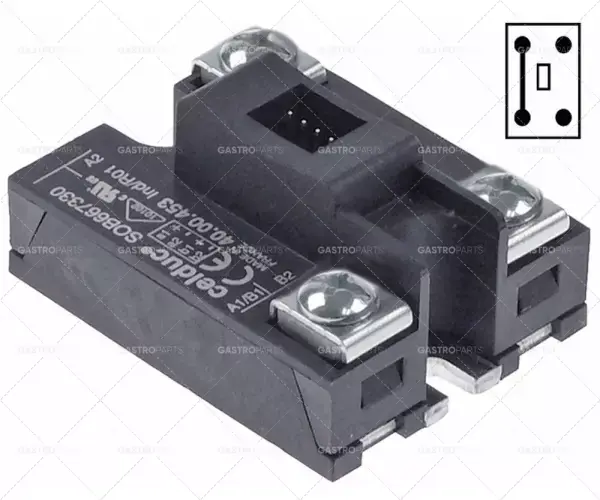 Výkonový polovodičový CELDUC fáze 2 65A 400V 24V L 58 mm B 45 mm konektor Šroub Dokud Zásoby Vydrží