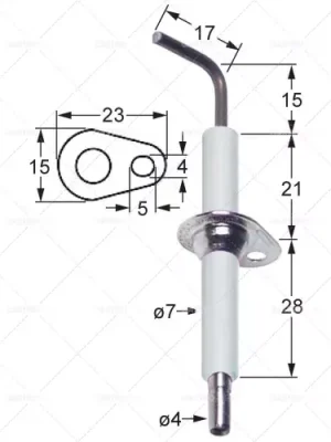 Super Cena délka příruby zapalovací elektrody 23 mm šířka příruby 15 mm D1 ø 7 mm L1 15 mm L2 17 mm