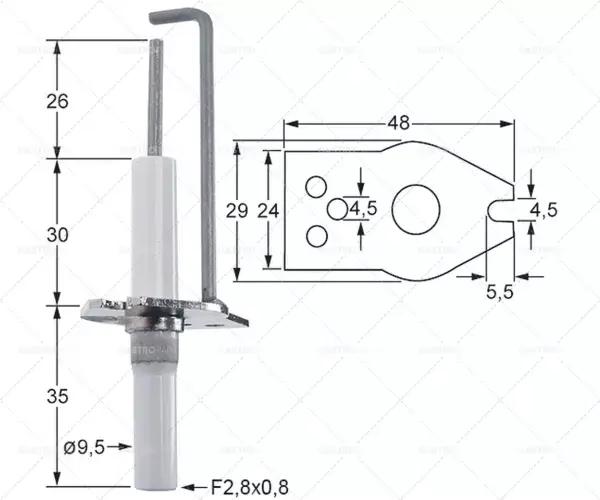 Ihned K Objednání pojistková zástrčka průměr 1 9,5 mm podlaha f2,8x0,8 mm délka1