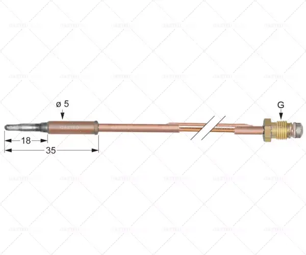 termočlánek m8x1 dlouhý 1000mm připojení k hořáku průměr 5mm Horká Nabídka
