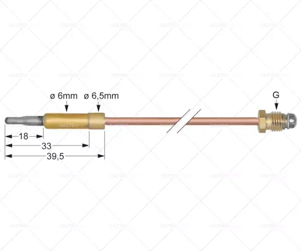 termočlánek m8x1 dlouhý 220mm připojení k hořáku průměr 6mm Oblíbený