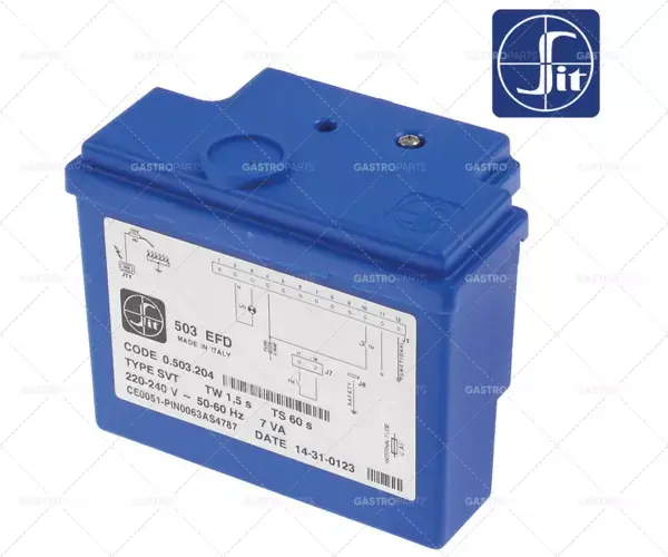 zapalovací skříňka SIT typ 503EFD elektrody 1 čekací doba 1,5s bezpečnostní doba 60s 220/240V 12VA Výprodej