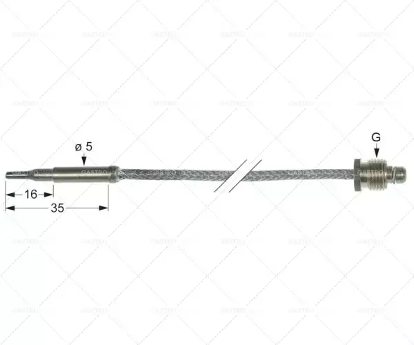 Originální m8x1 termočlánek 900mm dlouhý připojení k hořáku průměr 5mm