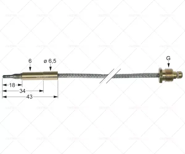 Akční Nabídka m10x1 termočlánek 1200mm dlouhý připojení k hořáku průměr 6mm