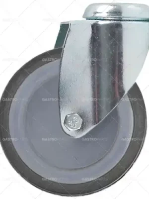 Castor o 125 mm vzadu otvor otvor o 11mm ocelové pouzdro chrom nosnost 100kg Sleva