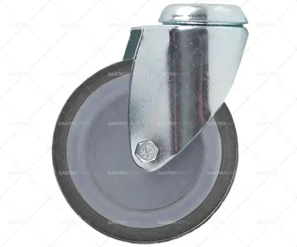 Castor o 125 mm vzadu otvor otvor o 11mm ocelové pouzdro chrom nosnost 100kg Sleva