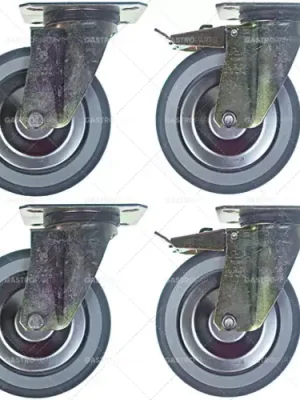 sada otočných koleček ø 125 mm upevnění desky pouzdro z pozinkované oceli rozměr desky 102x83 mm Super Cena