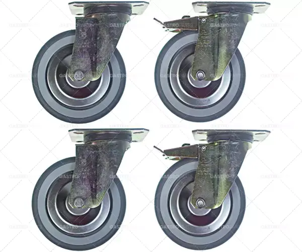 sada otočných koleček ø 125 mm upevnění desky pouzdro z pozinkované oceli rozměr desky 102x83 mm Super Cena