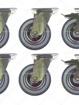 sada otočných koleček ø 125 mm upevnění desky pouzdro z pozinkované oceli rozměr desky 102x83 mm Novinka