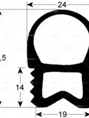 Sleva těsnění dveří 2448 délka 980 mm šířka 730 mm