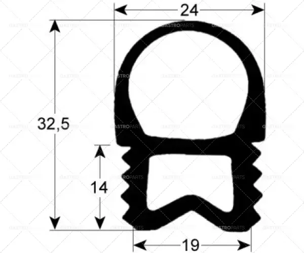 Sleva těsnění dveří 2448 délka 980 mm šířka 730 mm