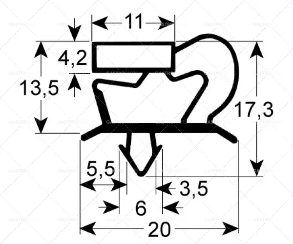profil těsnění pro chladicí zařízení 9048 š 390 mm d 618 mm velikost zátky Dokud Zásoby Vydrží