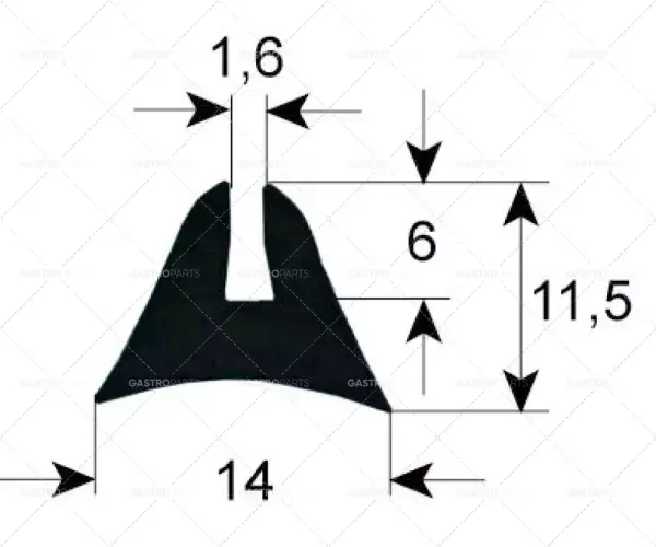 profil těsnění trouby 1655 L 1310mm Množství 1 Výprodej