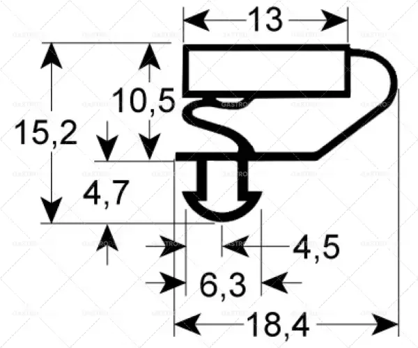 Cenová Bomba profil chladicího těsnění 9703 délka 1510 mm šířka 670 mm rozměr podle klínu