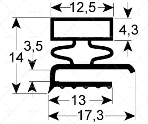 Těsnicí profil pro chladicí zařízení 9140 Š 295 mm D 380 mm vnější rozměr Oblíbený
