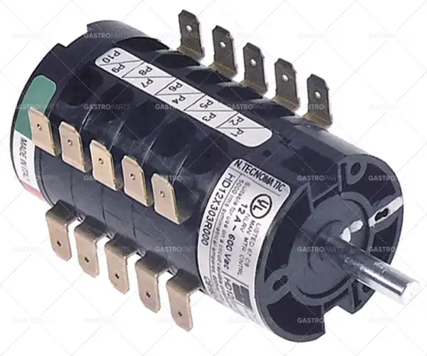 Otočný přepínač pozic 6 2-1-0-3-4-5 kontakt nastaví 10 typu HD12X303R000 600V 12A Nízká Cena