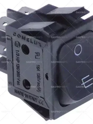 kolébkový spínač montážní rozměry 30x22mm černý 2NO 250V 16A 0-motorové připojení samec faston 6,3mm Bezpečná Platba