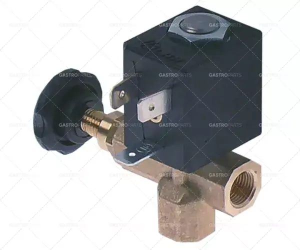 elektromagnetický ventil mosazný 2-cestné připojení 230 VAC 2x 1/8" it l 64mm ovladatelný Cenová Bomba