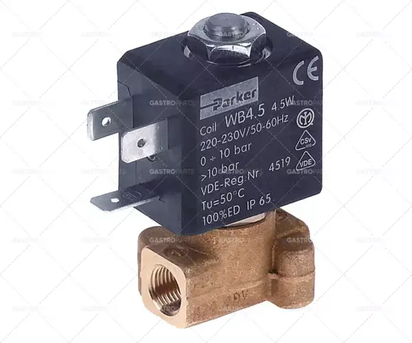 elektromagnetický ventil 2-cestný 230 VAC připojení 1/8" L 30mm DN 1,5mm PARKER mosazný Sezónní Sleva