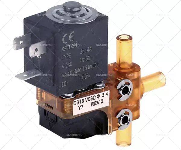 elektromagnetický ventil 3cestný 230V plastový dn 3,4mm Oblíbený