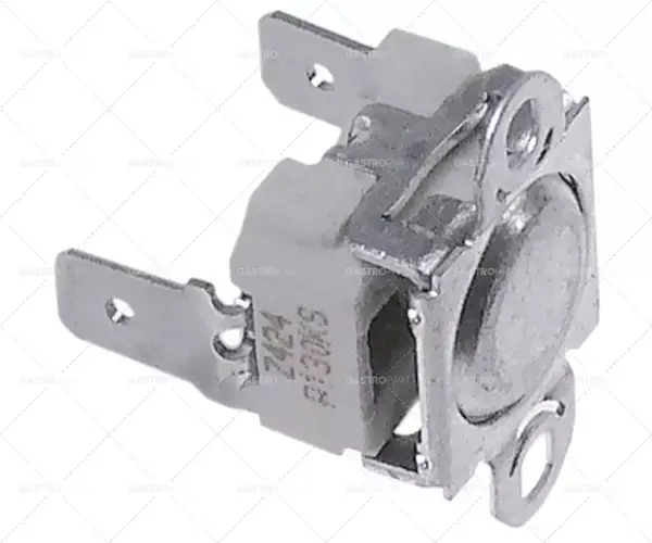 Značkový bimetalový termostat vypínací teplota. 130°C 10A