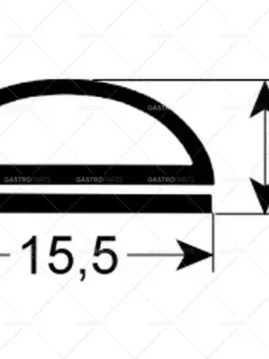 Těsnění dveří L 595 mm B H 15,5 mm 7 mm Unit 1 zapadá Comenda Oblíbený