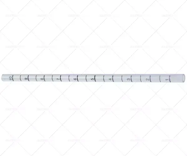 Sleva trubka vodováhy ED ø 10,4 mm ID ø 8,2 mm H 270 mm označení 1-10 pro ANIMO