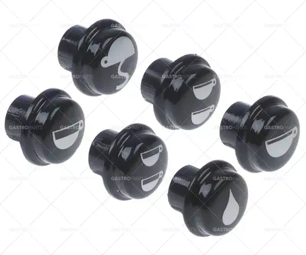 Tlačítka asi o 17 mm plast Sada 6-dílná černá SANREMO Levný