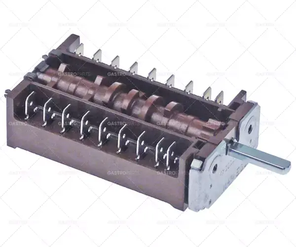 provozní spínač 10 provozních poloh 8NO sekvence 0-1-2-3-4-5-6-7-8-9 18A hřídel ø 6x4,6 mm Akce