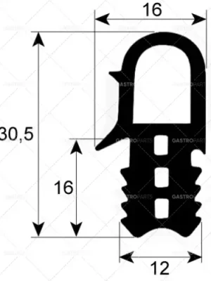 dveřní těsnicí profil 2063 obvod 1540mm Množství 1 Originální