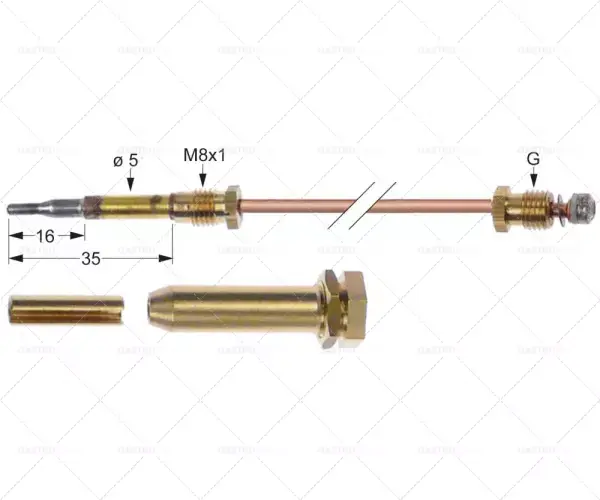 termočlánek m8x1 délka 330mm připojení k hořáku průměr 5mm sada 3 prvků Jen Po Omezenou Doba