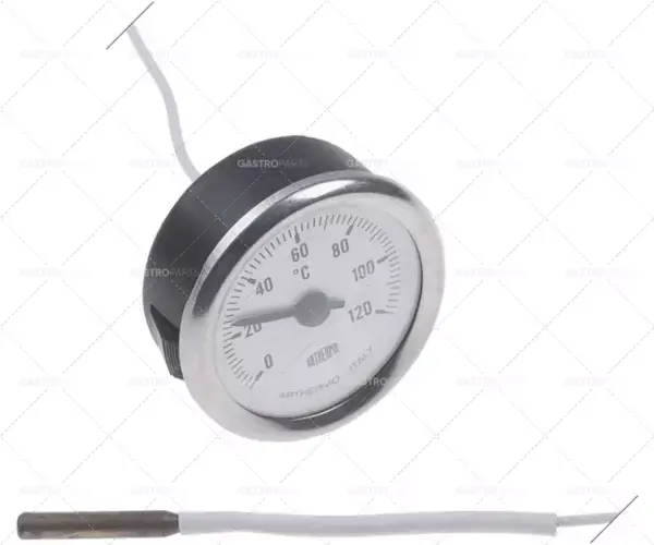 montáž teploměru ø 52mm t.max. 120°C 0-120°C sonda ø 6mm sonda L 38mm kapilární trubka 2500mm Časově Omezené