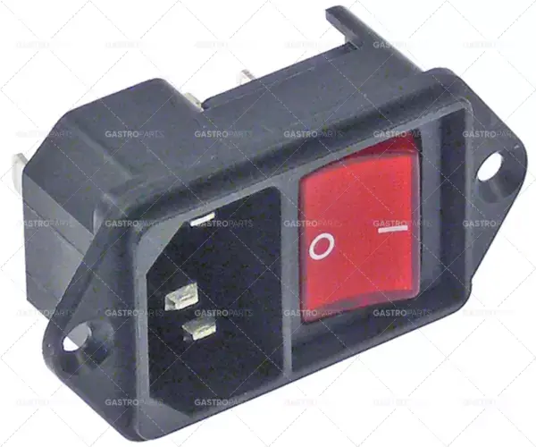 Ověřený napájecí konektor s vypínačem c14 10A 250V vnější připojení 4,8 mm plastový