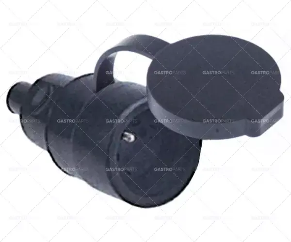 konektor CEE7/5 typ E 3pólové kontakty P+N+E max. 16A max. 230V krytí IP44 celopryžová základna Nízká Cena