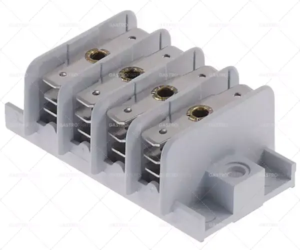 Distribuce terminál 4-pólové max. 20A max 450V připojení F6.3 Temp.Best. 85 ° C Ověřený