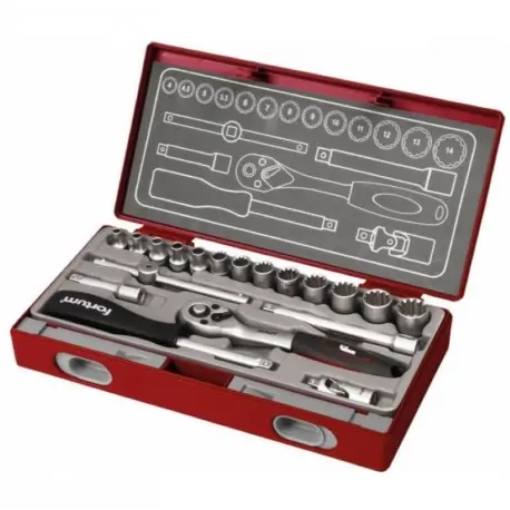 Gola sada MULTI-LOCK 1/4" 19-dílná, FORTUM Výhodná Nabídka