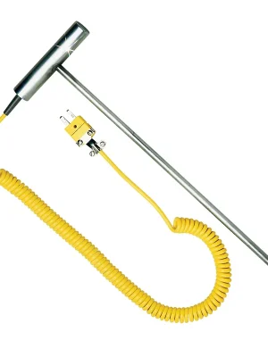 Rugged Penetration Thermocouple Probes with "T" Handle - Hypodermic probe type smooth measuring tipThermocouple type K Finální Výprodej